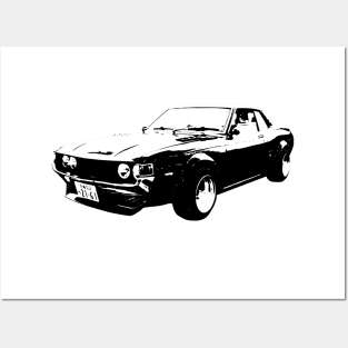1976 Toyota Celica  B&W Posters and Art